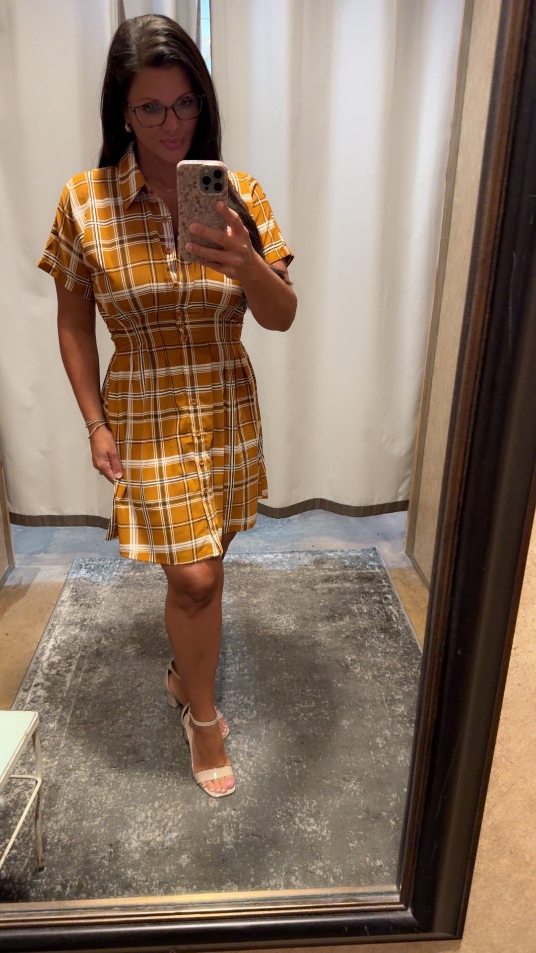 PLAID SHIFT DRESS