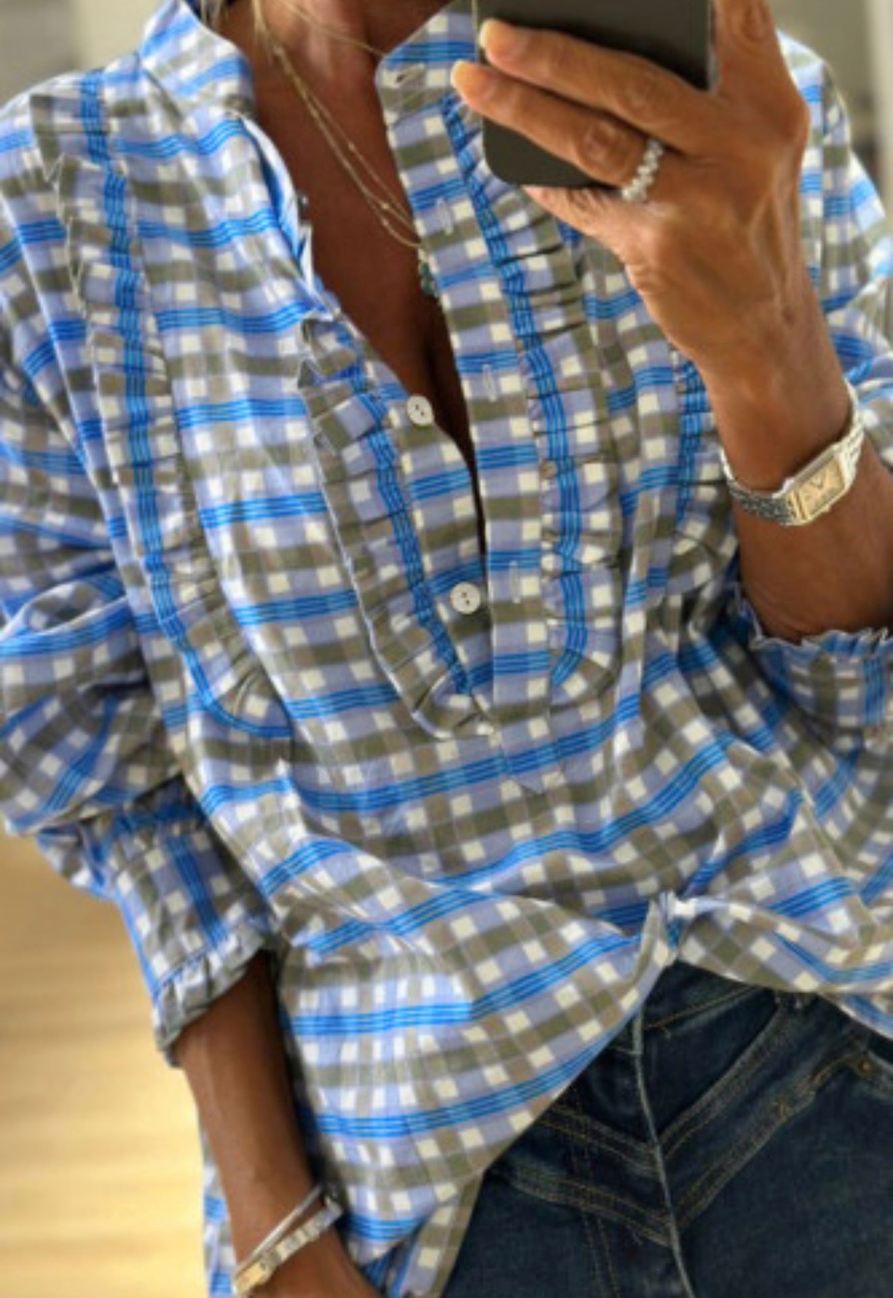 JALIE GINGHAM BLOUSE