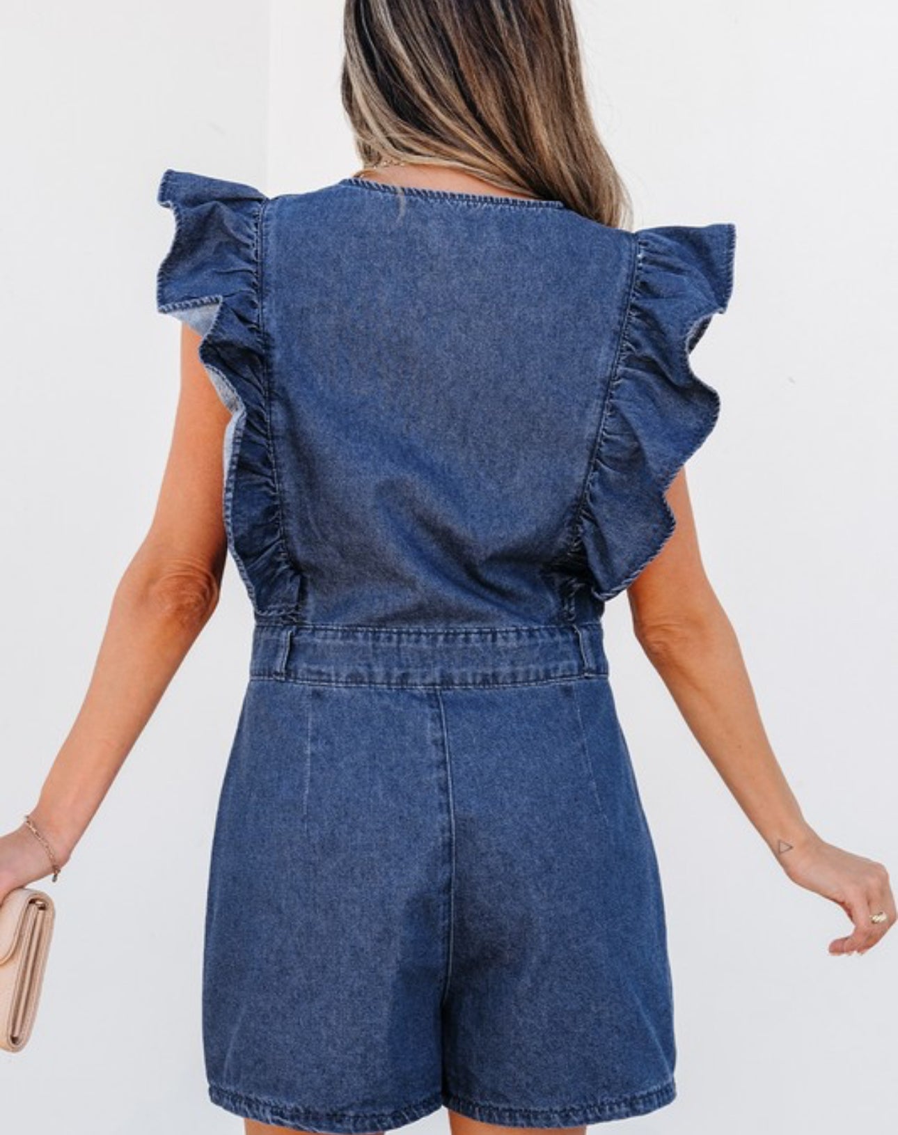 GRAB YOUR BOOTS DENIM ROMPER