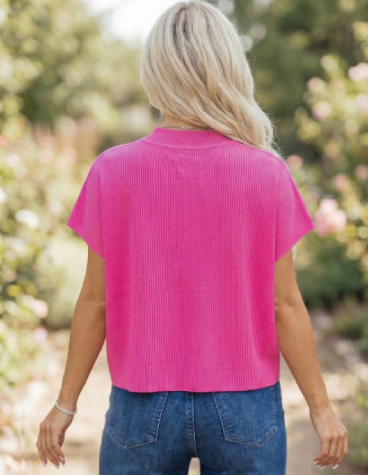 HOT PINK MOCK NECK SWEATER