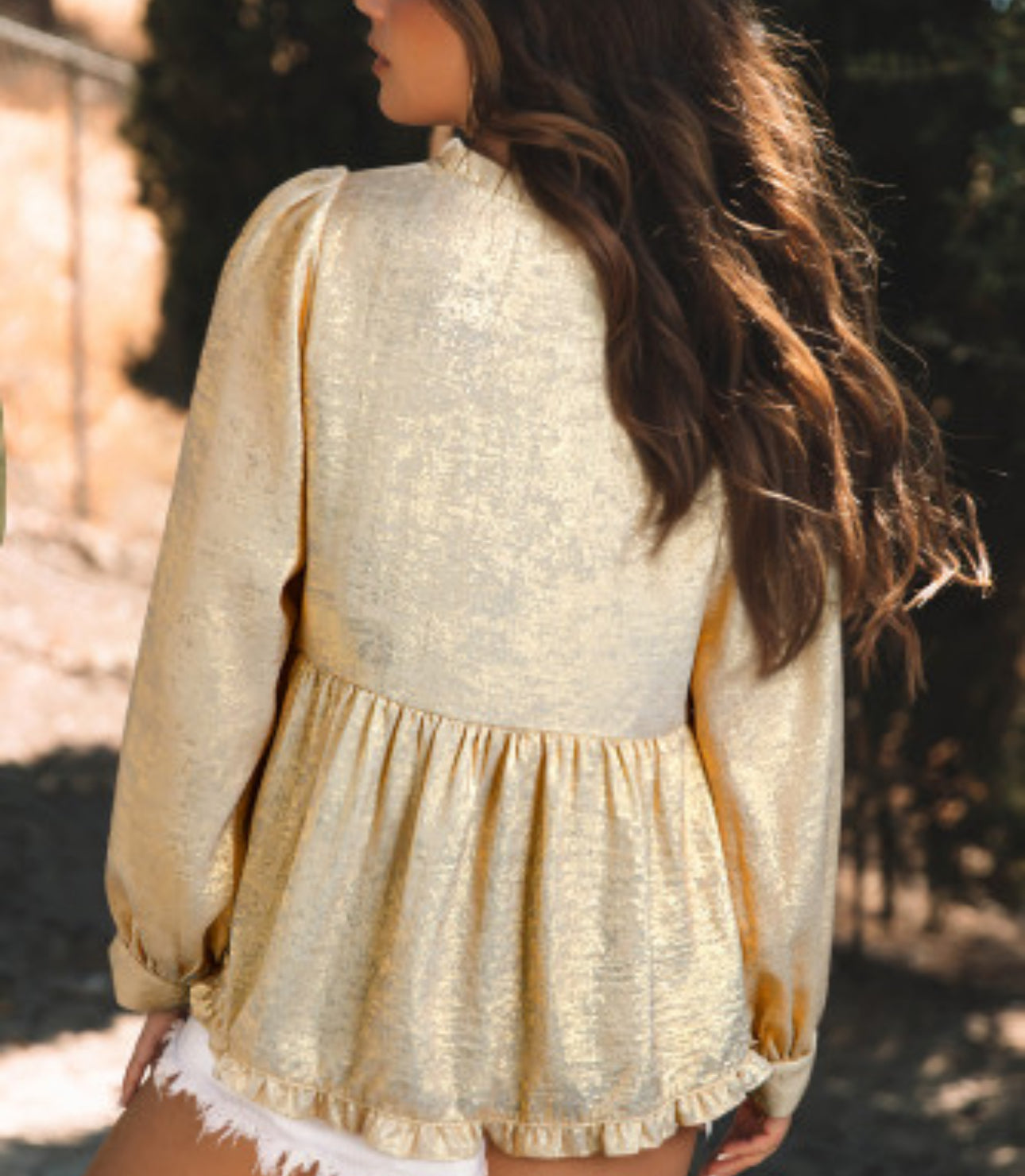 ECSTATIC METALLIC BABYDOLL BLOUSE