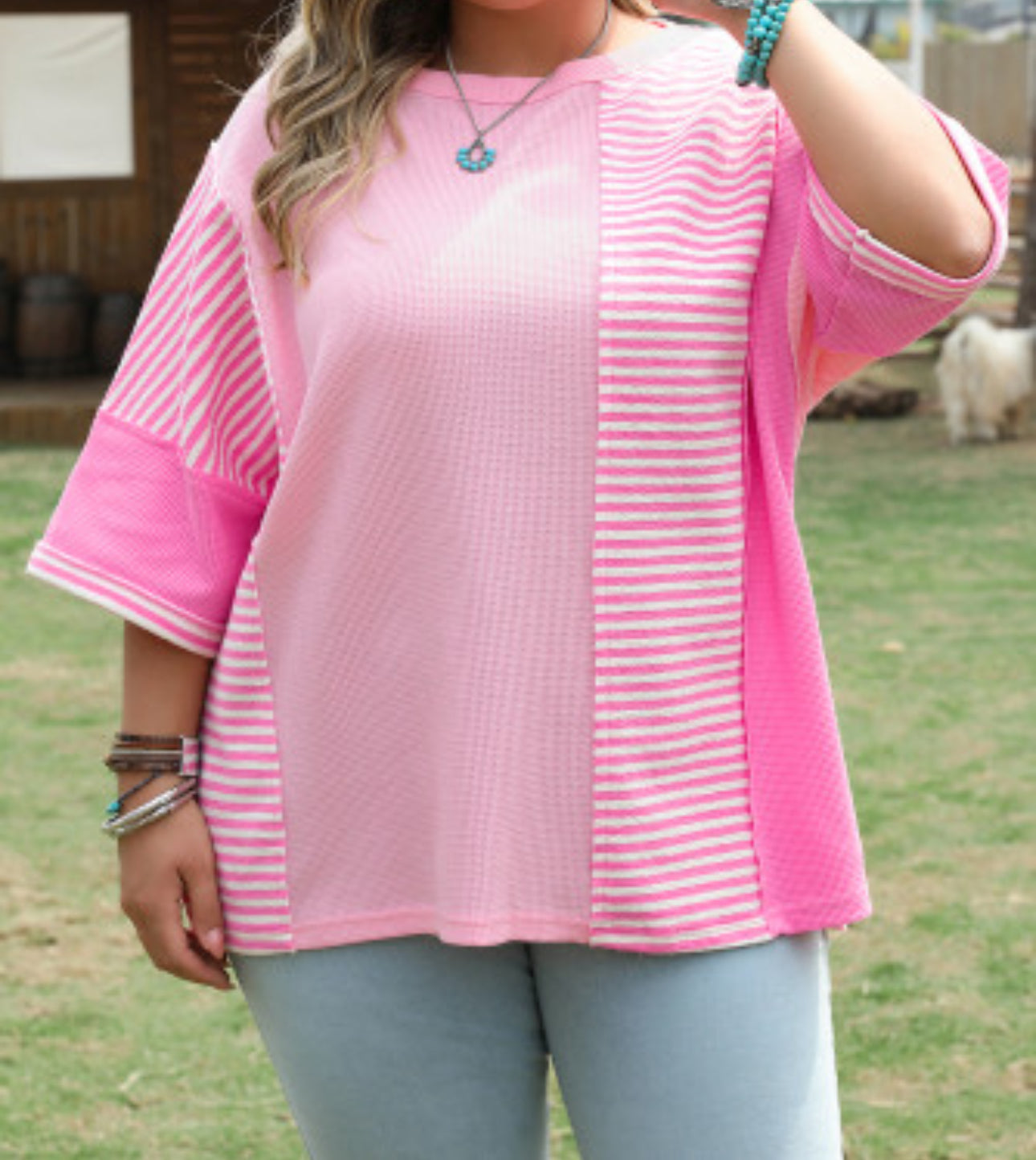 CURVY SO THIS IS LOVE PINK TOP