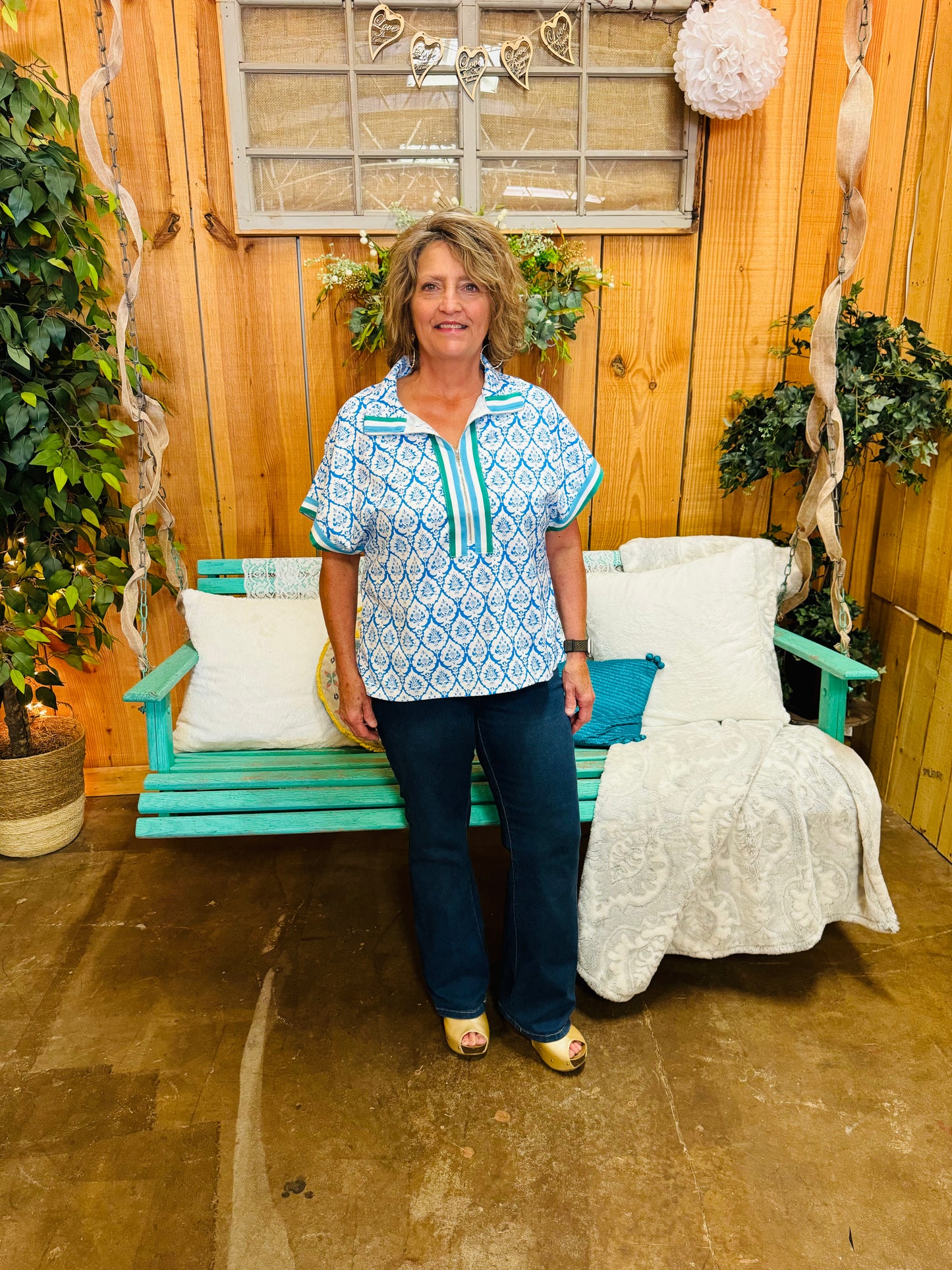 ANNA BLUE BLOUSE