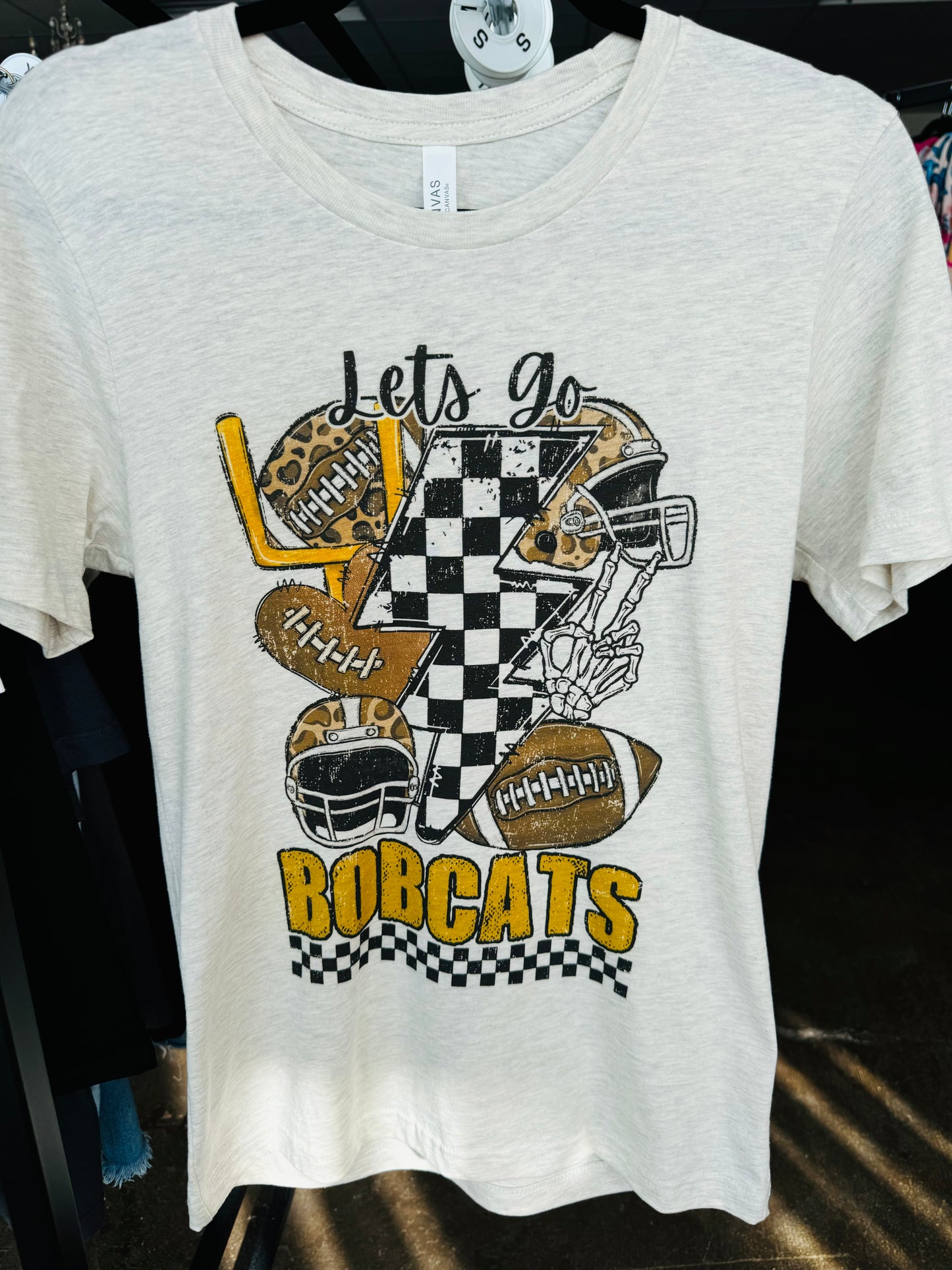 FOOTBALL CHECKER BOLT GRAPHIC TEE