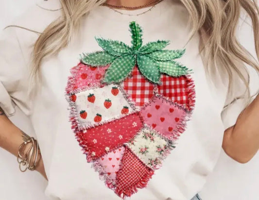 STRAWBERRY PATCHWORK TEE