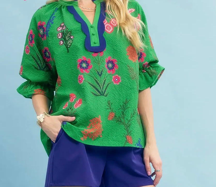 ISLAND BREEZE FLORAL BLOUSE