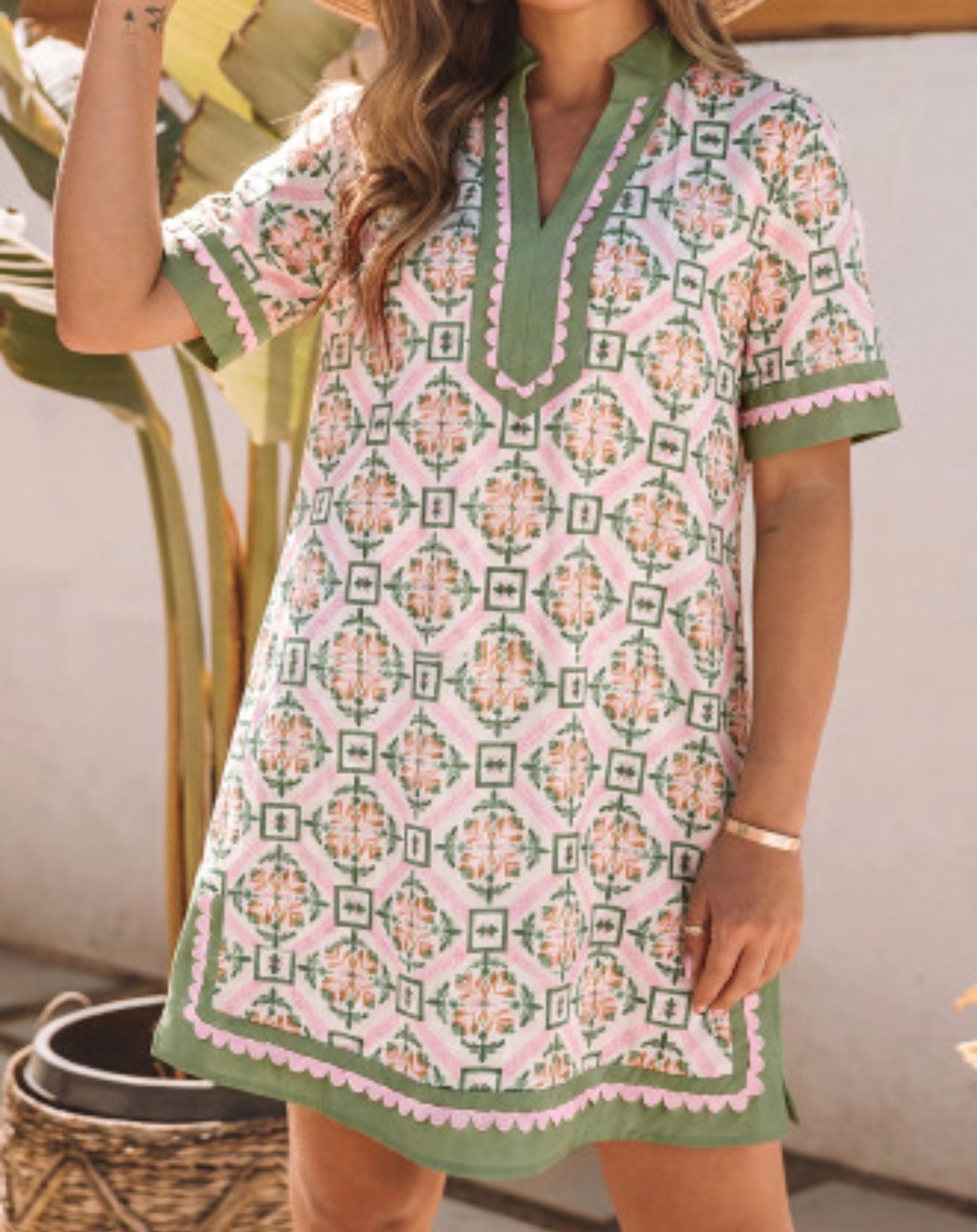 MULTICOLOR BOHO MINI DRESS