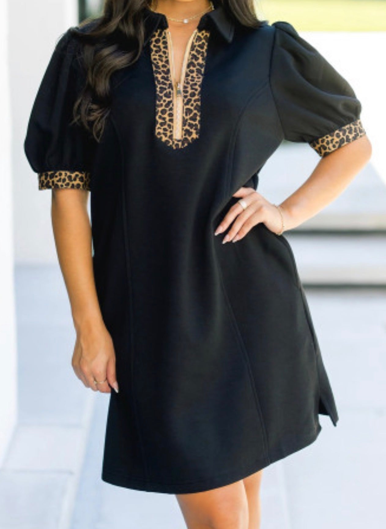 BRITAIN LEOPARD MINI DRESS