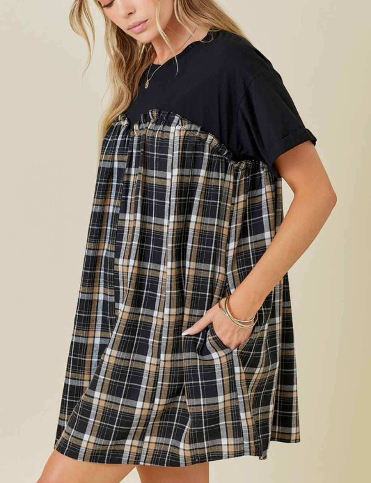 NEVER TRADITIONAL BABYDOLL DRESS