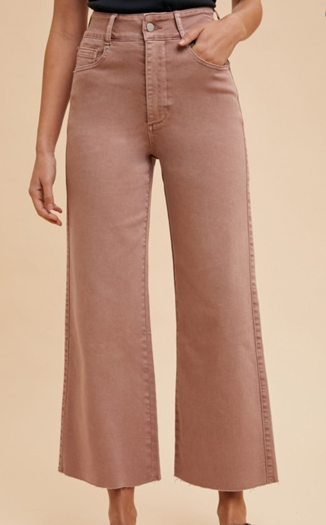 DRIED ROSE WIDE LEG JEANS