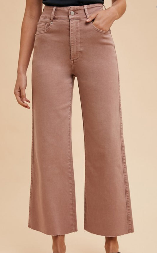 DRIED ROSE WIDE LEG JEANS