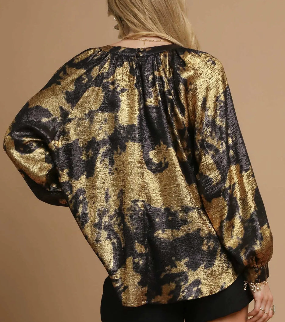 METALLIC SIDELINE BLOUSE