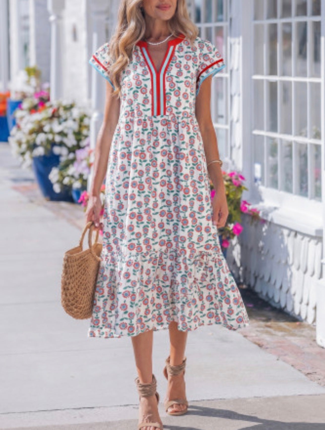 DIXIE FLORAL MIDI DRESS