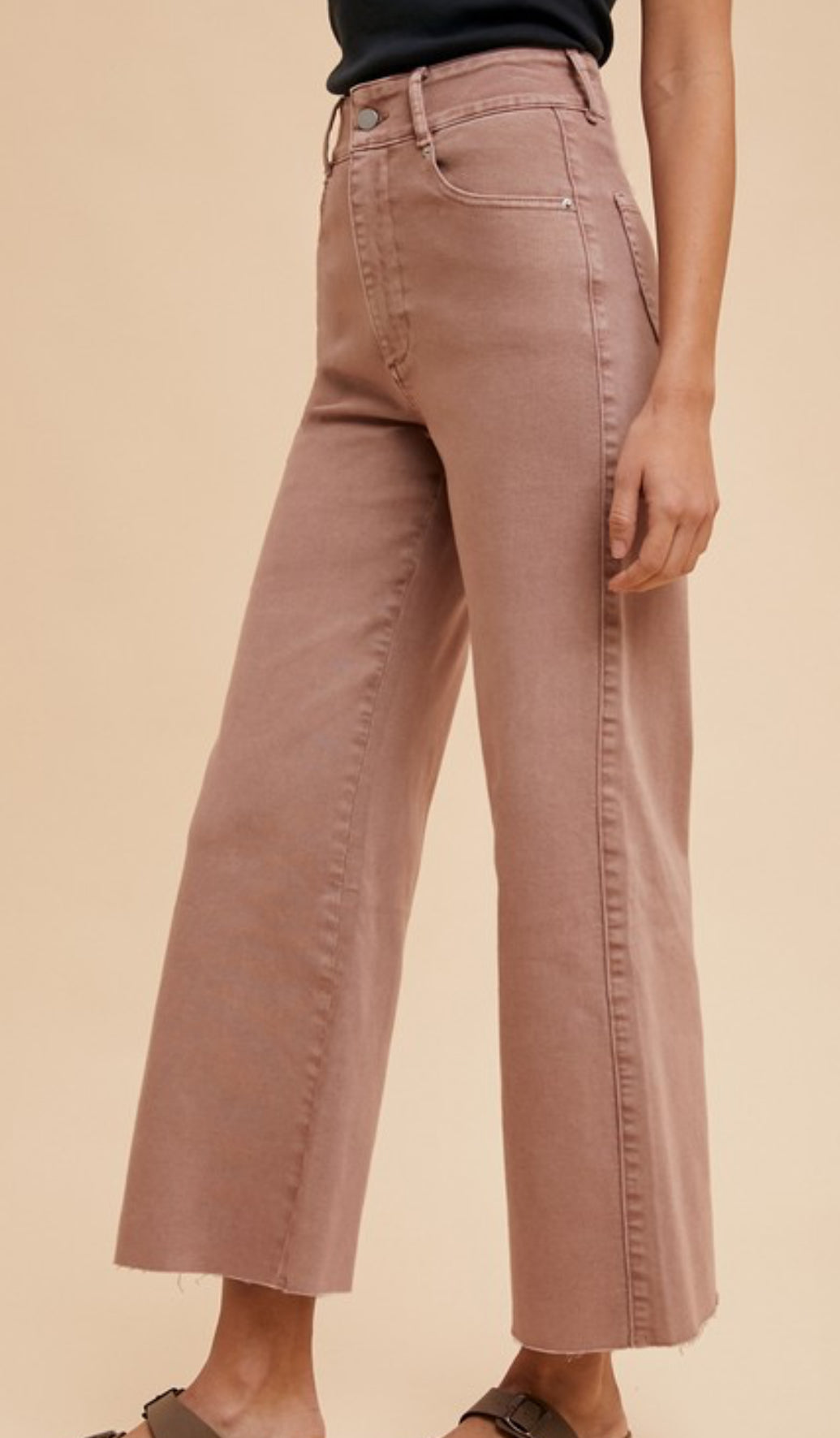 DRIED ROSE WIDE LEG JEANS