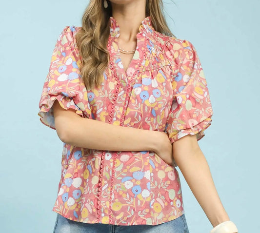BERRY BLAST FLORAL BLOUSE