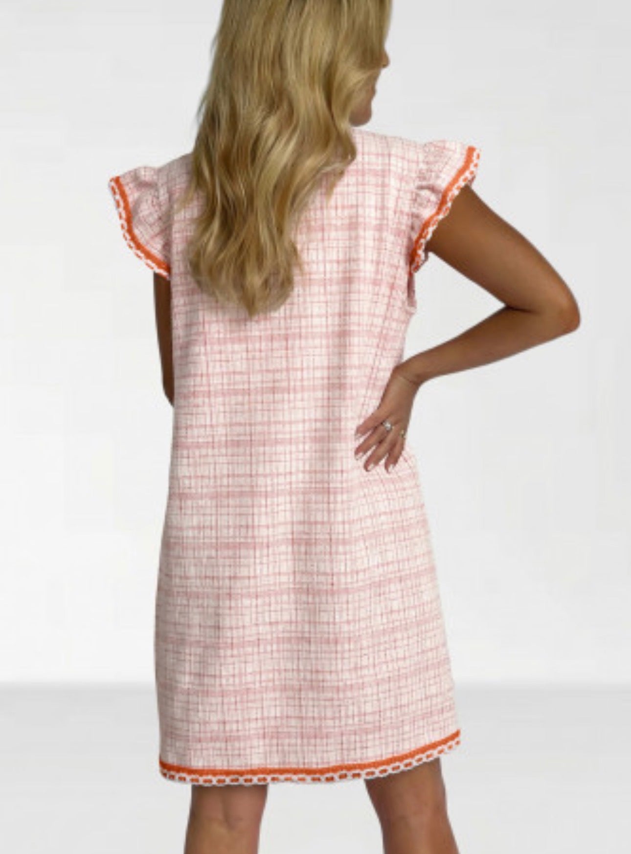 WHITE JACQUARD SHIFT DRESS
