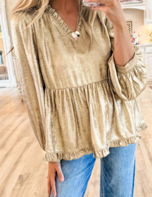 FADE AWAY METALLIC BLOUSE