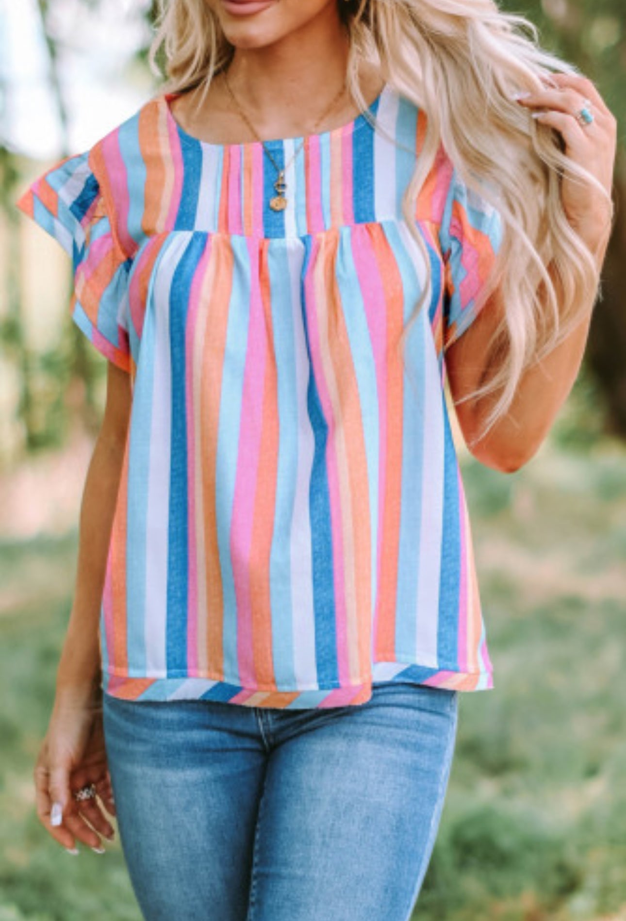 OUT OF DODGE STRIPED BLOUSE