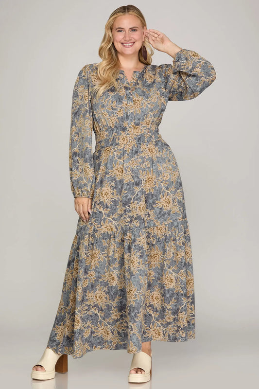 CURVY PENELOPE FLORAL DRESS