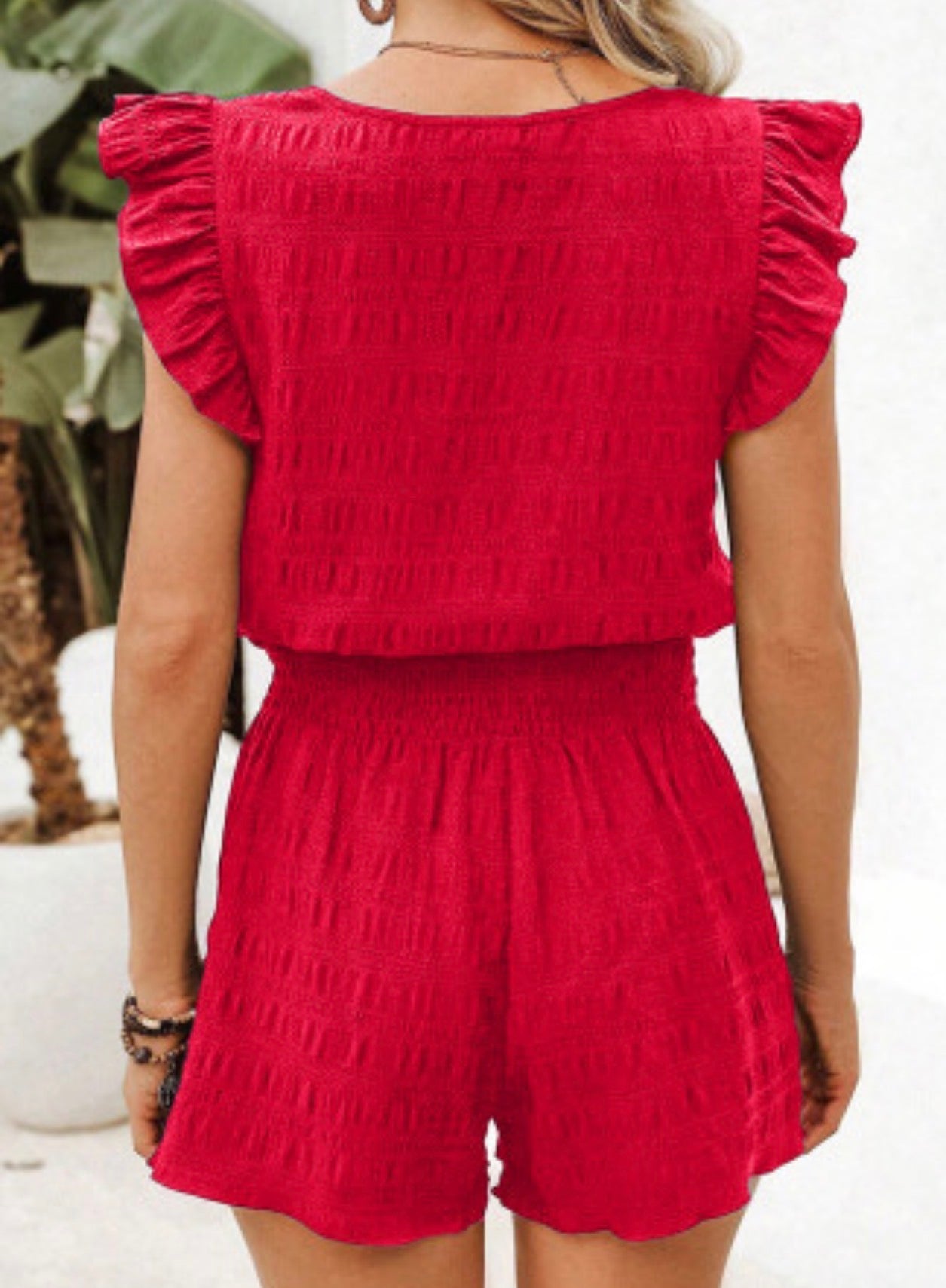 FANCY RED SHORT SET