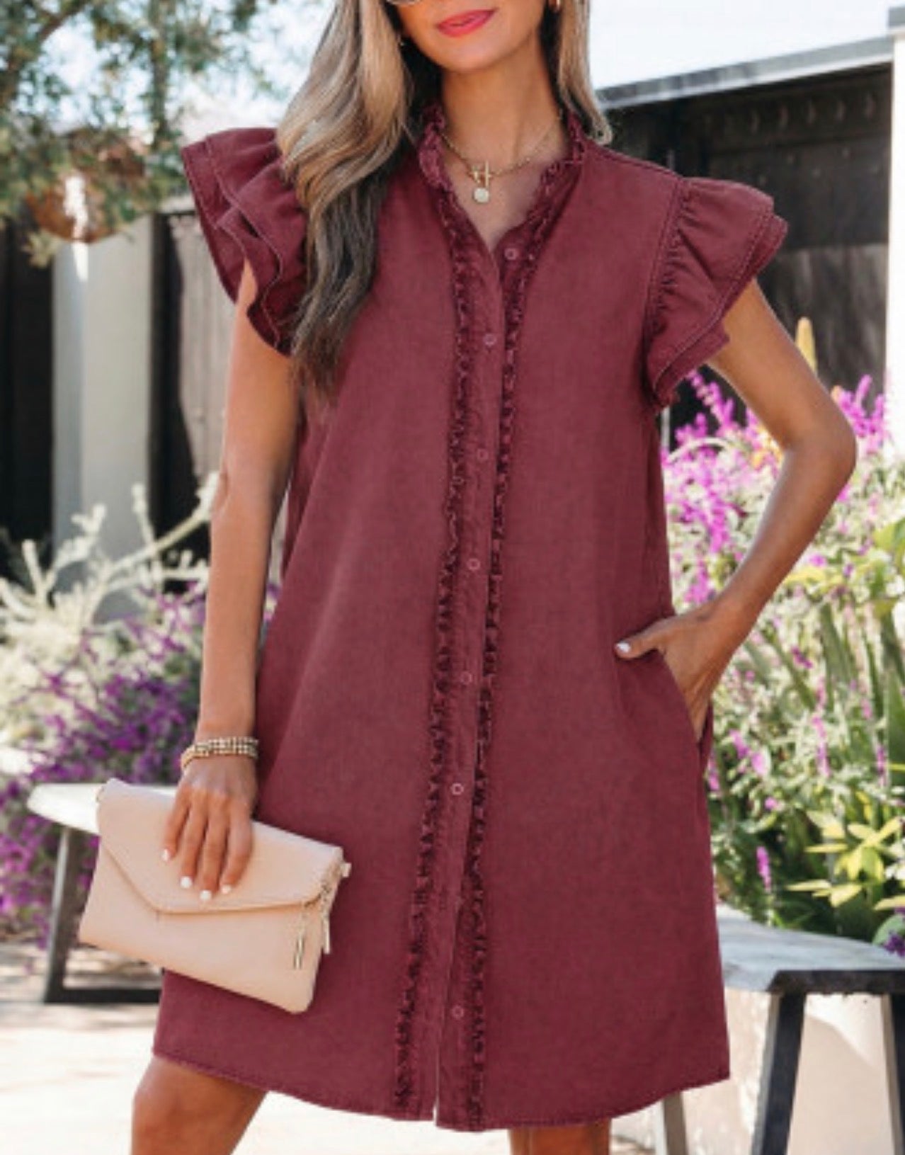 SANDALWOOD RED MINI DRESS