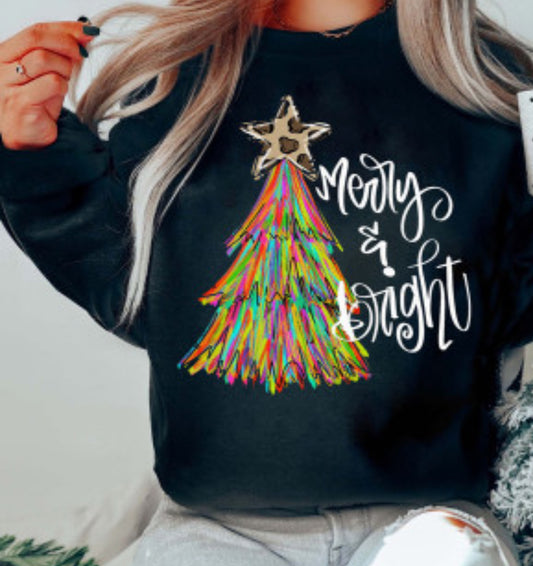 MERRY & BRIGHT GRAPHIC SWEATSHIRT