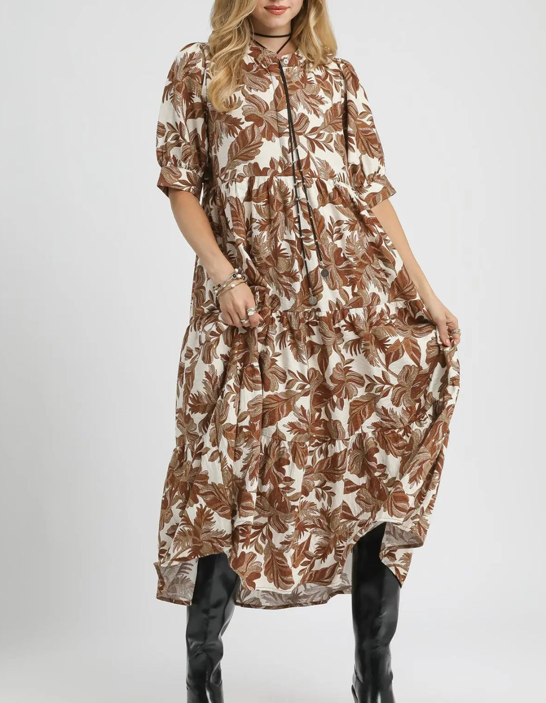 FIRST OF FALL MIDI DRESS