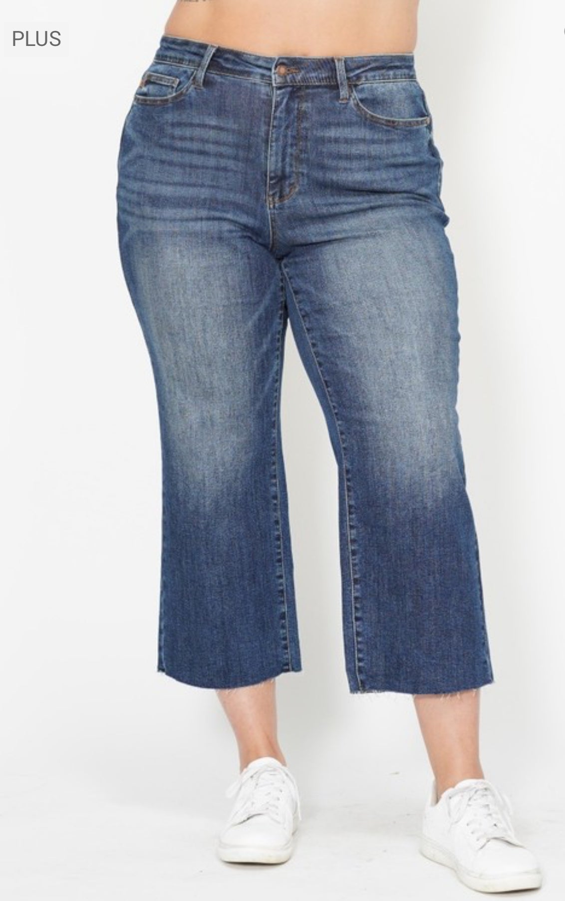 CURVY JUDY BLUE CROP WIDE JEANS