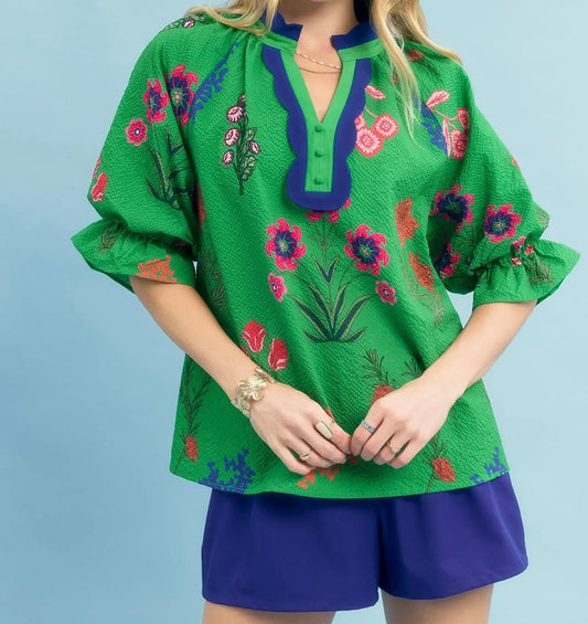 ISLAND BREEZE FLORAL BLOUSE