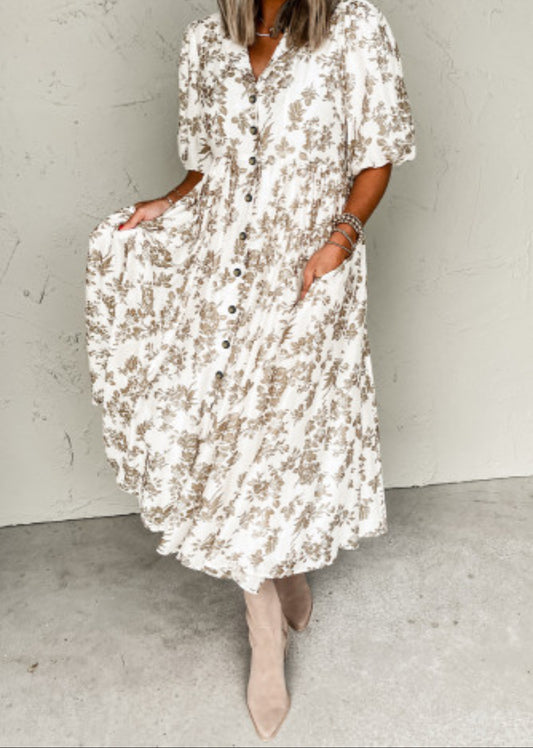 HOMESTEAD FLORAL MIDI DRESS