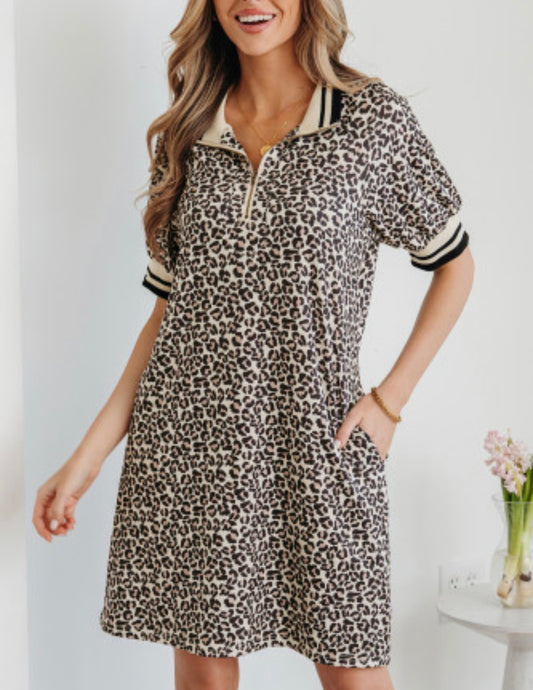 LAYLA LEOPARD MINI DRESS