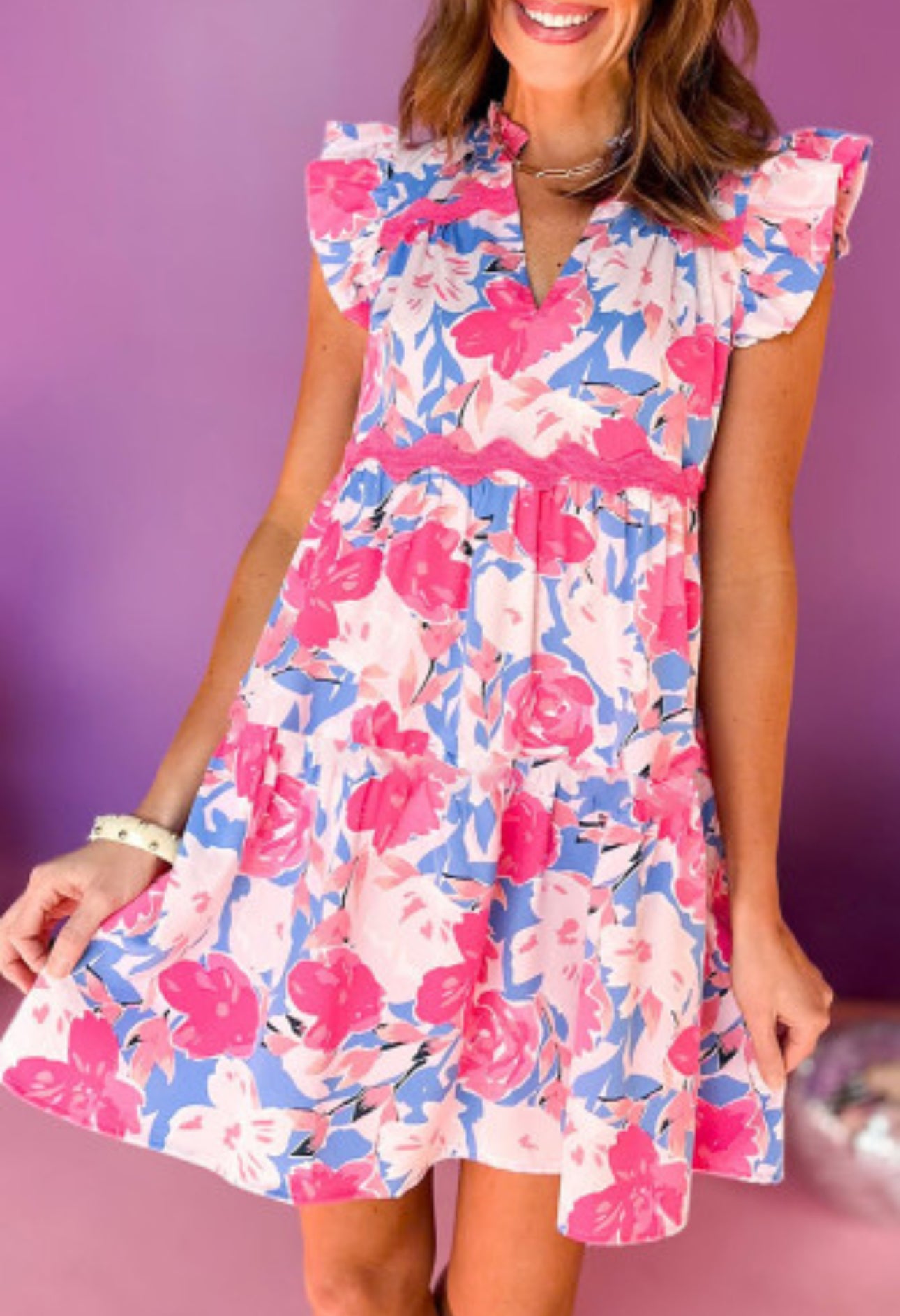ANOTHER WORLD FLORAL MINI DRESS