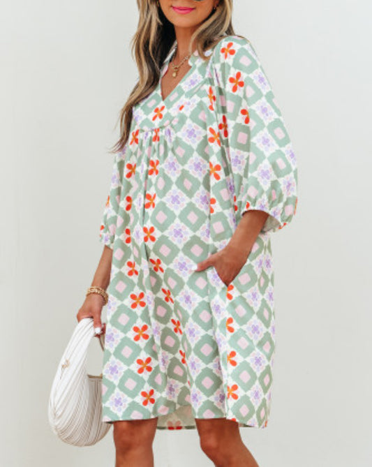 NEW SETTINGS GEOMETRIC MINI DRESS
