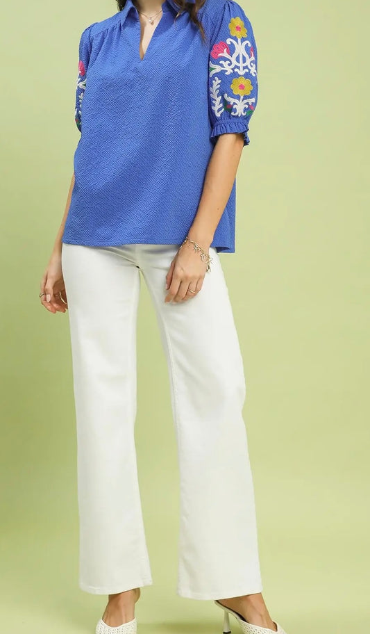 OCEAN BREEZE FLORAL BLOUSE