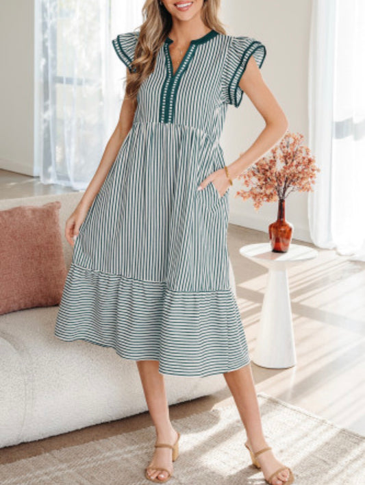 GARDEN KEY STRIPED DRESS