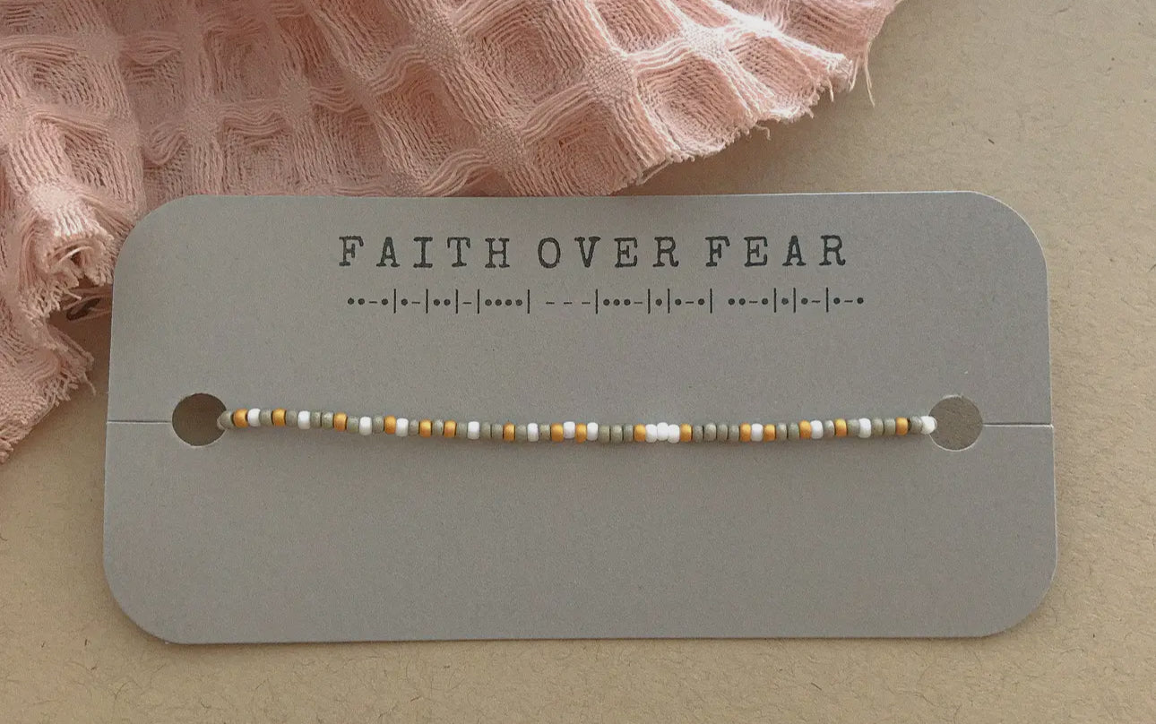 FAITH OVER FEAR MORSE CODE BRACELET