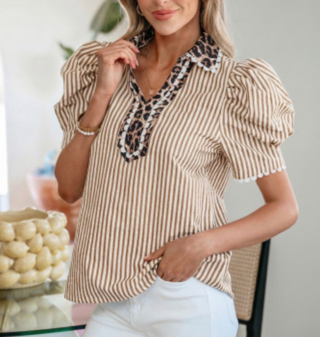 JILLIAN LEOPARD BLOUSE