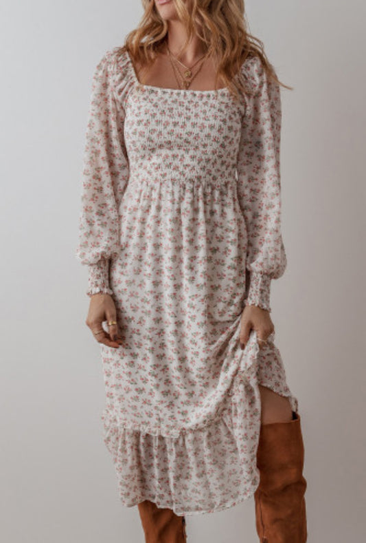 FALL BLOSSOM MIDI DRESS